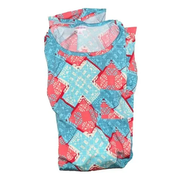 Women's LuLaRoe Dress, XS, Teal & Coral - Picture 5 of 5